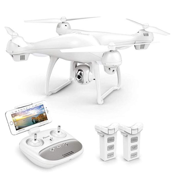 T35 GPS Drone, RC Quadcopter with 1080P Camera FPV Live Video, Dual GPS Return Home, Follow Me, Altitude Hold, 2500mAh Battery Long Control Range, 2 Batteries
