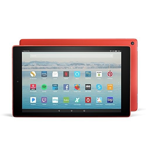 Fire HD 10 Tablet with Alexa Hands-Free, 10.1" 1080p Full HD Display, 32 GB, Punch Red - with Special Offers