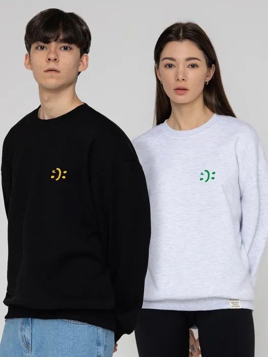 Small Double Drawing Smile Sweatshirt [7color]