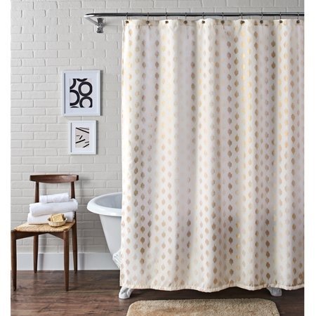 Better Homes and Gardens Metallic Ikat Dou Fabric Shower Curtain - Walmart.com