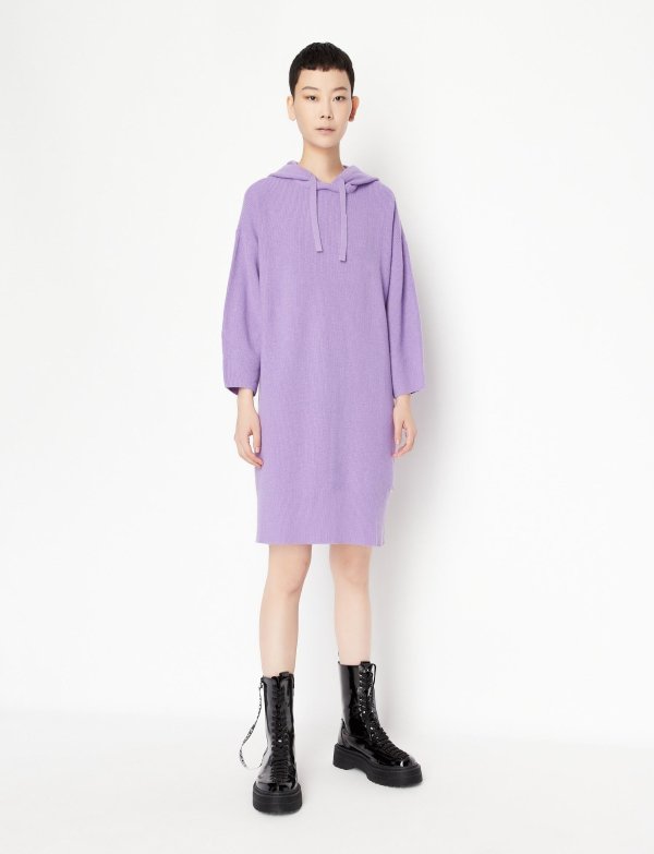 MERINO WOOL BLEND SWEATSHIRT DRESS, Midi Dress for Women | A|X Online Store