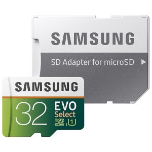 Samsung 32GB EVO Class 10 microSD 闪存卡带适配器