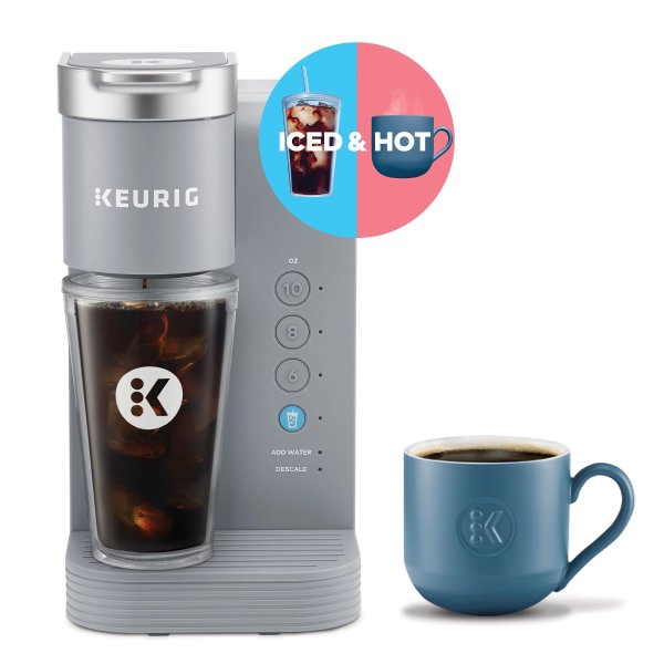 K-Iced Essentials Gray Iced and Hot Single-Serve K-Cup Pod Coffee Maker