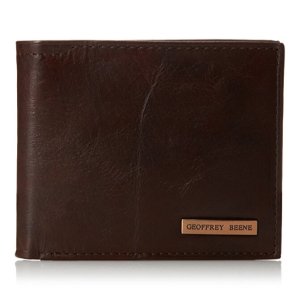 Geoffrey Beene Men's Double Billfold with Polished Plaque Logo