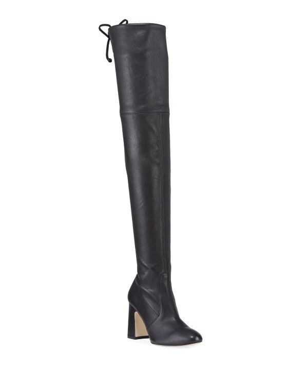 Kirstie Stretch Leather Over-The-Knee Boots