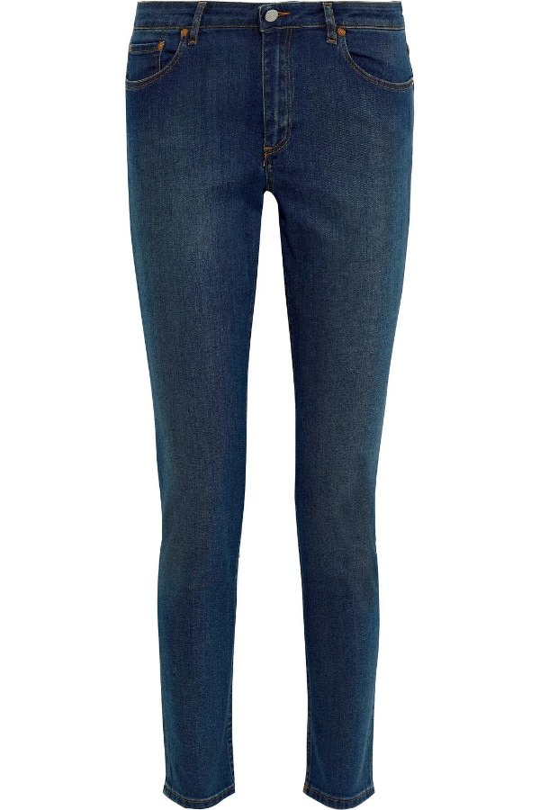 Faded mid-rise skinny jeans