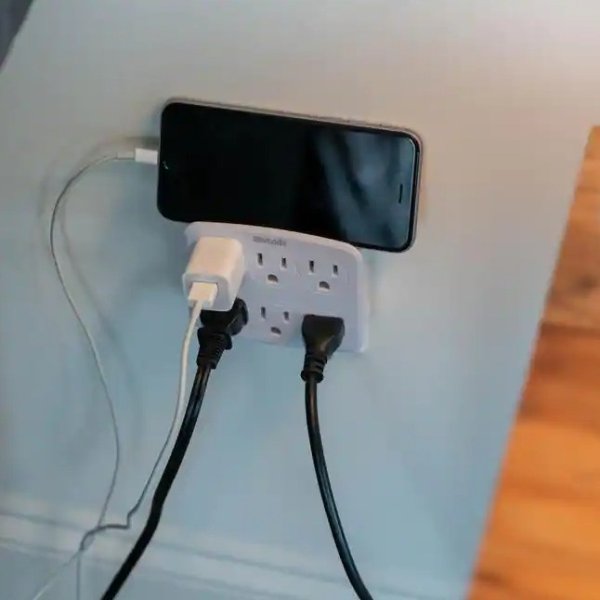 6-Outlet Wall Tap with Phone Cradle