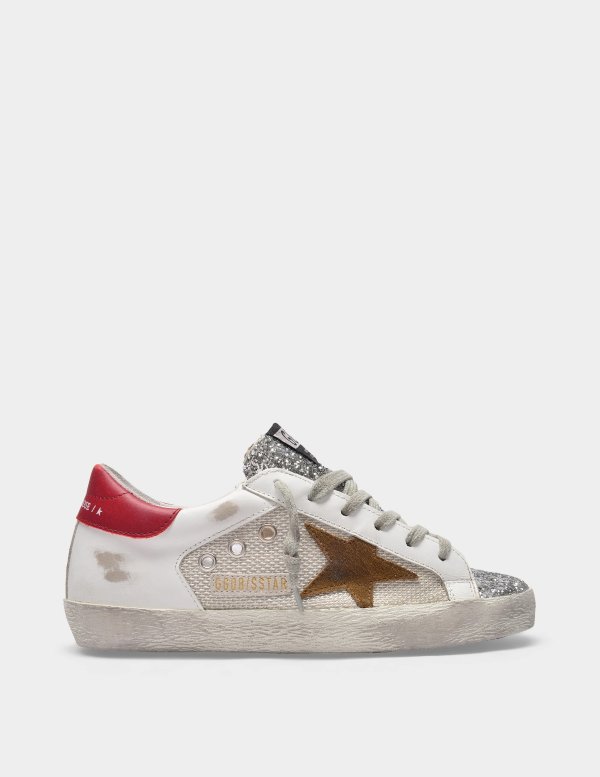 Super-Star Sneakers in White/Multicolored Leather