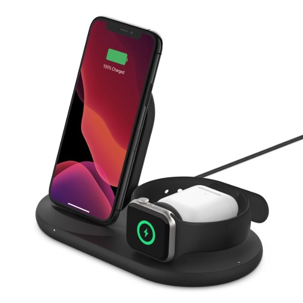 BoostCharge 3-in-1 Wireless Charging Charger 7.5W (Certified Refurbished)