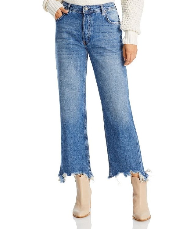 Maggie Mid Rise Straight Cropped Jeans