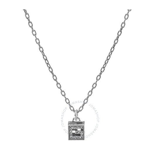 Aged Sterling Silver G Cube Necklace