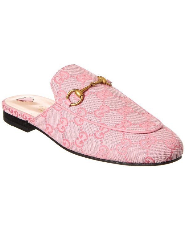 Princetown GG Canvas & Leather Slipper