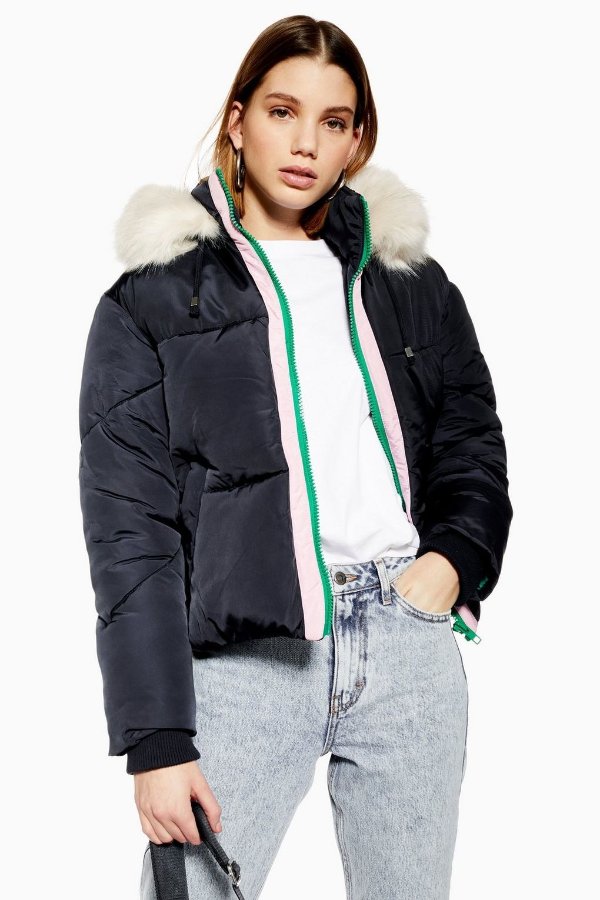Faux Fur Hooded Puffer Jacket - Shop All Sale - Sale