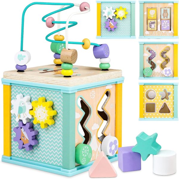 Airlab Wooden Activity Cube Montessori Toy