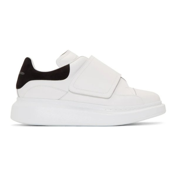 - White & Black Flap Tab Oversized Sneakers