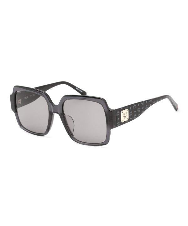 Black & Gray Logo Square Sunglasses