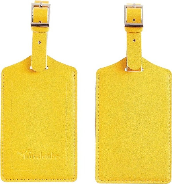 Luggage Tag Faux Leather for Suitcase Women Kids Funny Cute