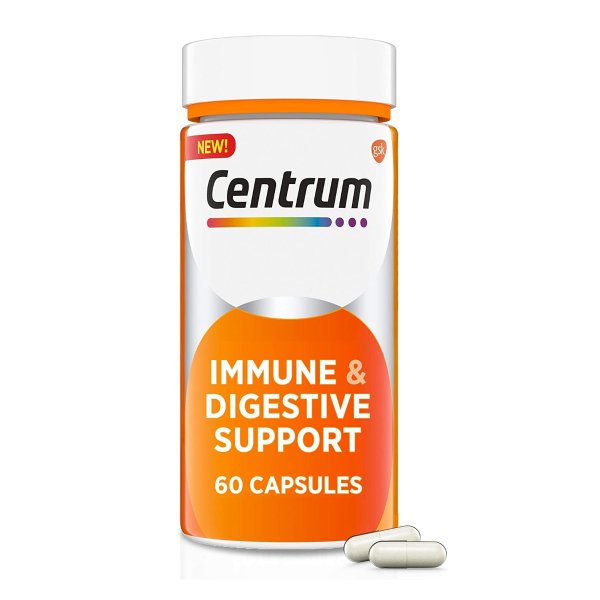 Immune & Digestive Support, Probiotic Supplement with Vitamin C, Zinc, Organic Botanical Blend, Bacillus Coagulans for Immune Support - 60 Capsules