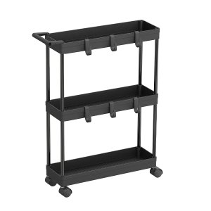 Simple Houseware Kitchen Cart Storage 3-Tier Slim/Super Narrow Shelves with Handle, 5.5'' W for Narrow Place
