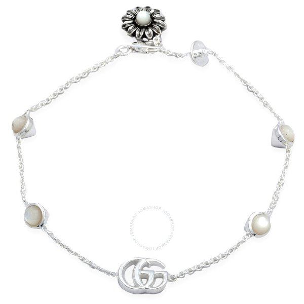 GG Marmont Mother of Pearl Sterling Silver Bracelet