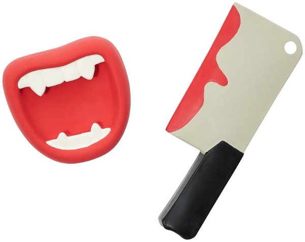 FRISCO Halloween Vampire Teeth & Knife Latex Squeaky Dog Toy, 2 count - Chewy.com