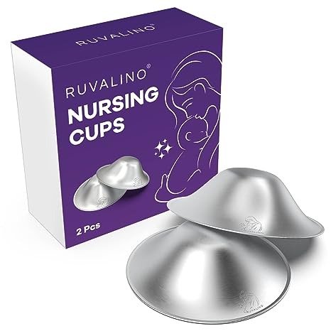 .com Original Silver Nursing Cups, RUVALINO® Breastfeeding Essentials Nipple  Shields for Nursing Newborn, Nipple Cover for Breastfeeding, Healing Cups  for Sore Nipple Relief, No Need Nipple Cream (Regular) 29.99