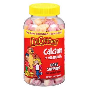 L'il Critters Calcium Gummy Bears with Vitamin D3,Fun Swirled Flavor,150-Count