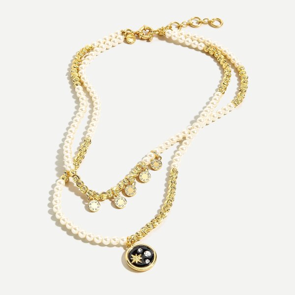 Celestial pearl chain necklace