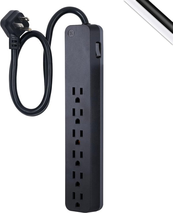 GE 6-Outlet Power Strip 2 Ft Extension Cord