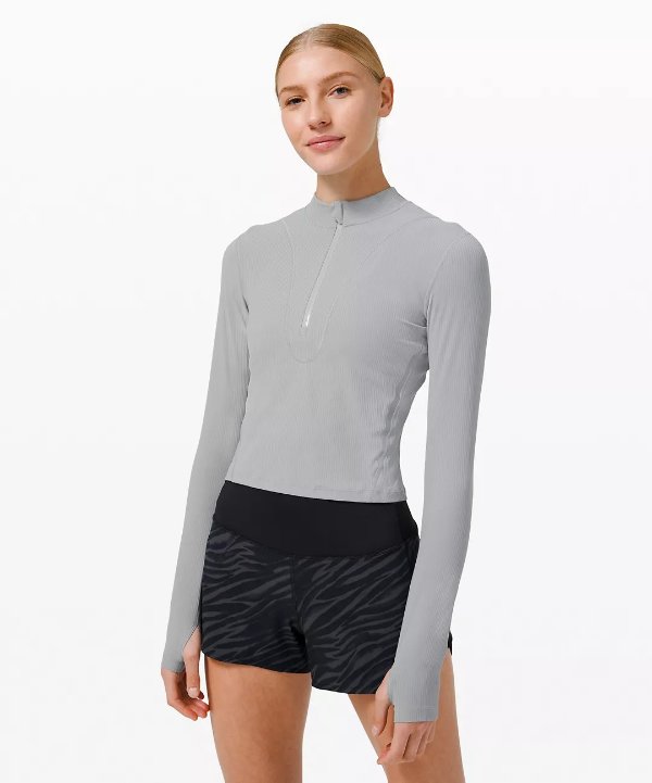 Gloss Trim Run 1/2 Zip Long Sleeve | Women's Hoodies & Sweatshirts | lululemon