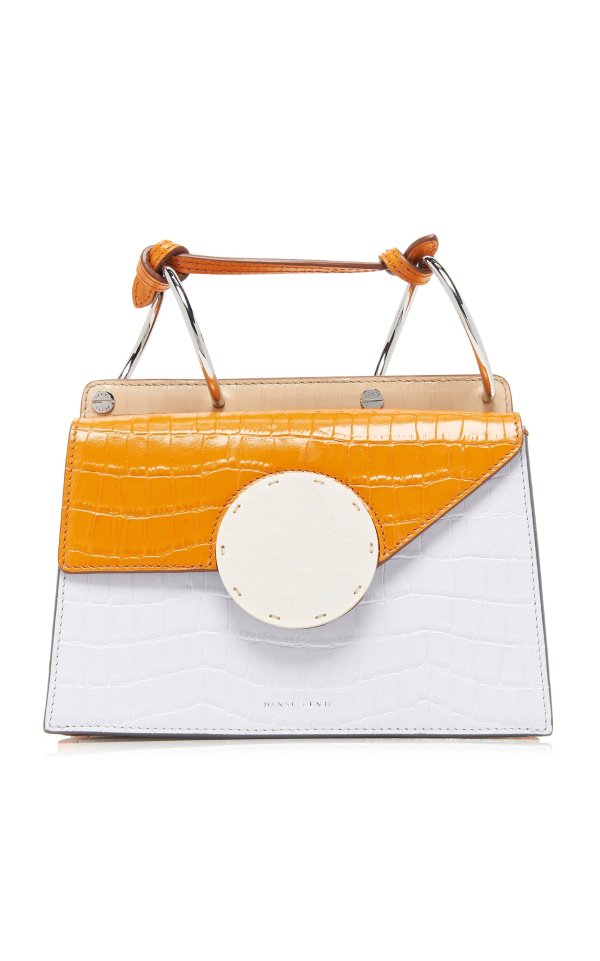 Phoebe Bis Two-Toned Croc-Effect Leather Bag