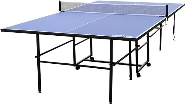 Gymflex Fitness Inside - Professional MDF Indoor Table Tennis Table with Quick Clamp Ping Pong Net (Straight Legs)
