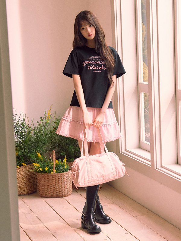 Tiered Mini Skirt - Pink