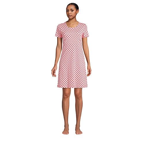 Women's Supima Cotton Short Sleeve Knee Length Nightgown Dress
