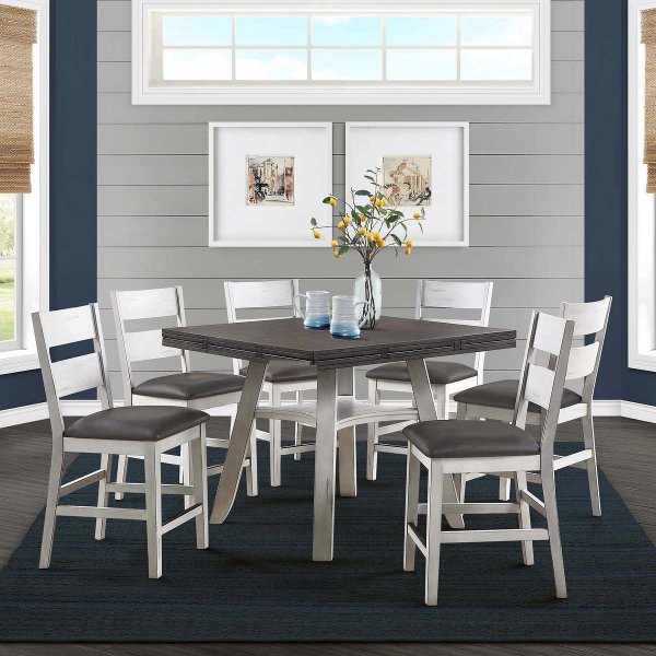 Ashlyn 7-Piece Square to Round Counter Height Dining Set