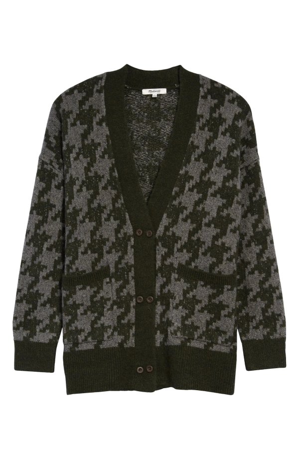 Allston Houndstooth Double Button Cardigan Sweater