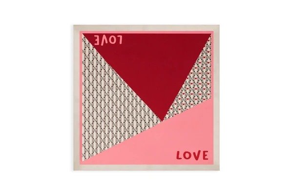 Silk Square Scarf - Valentine's Love Print