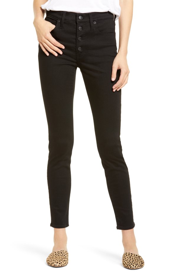High Waist Skinny Jeans(Black Frost) (Regular & Plus Size)