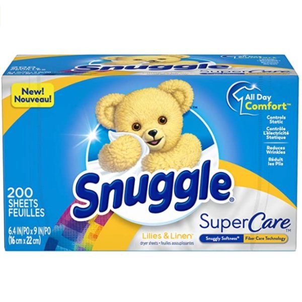 Snuggle SuperCare Fabric Softener Dryer Sheets 200 Count