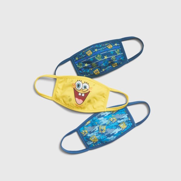 Kids SpongeBob Squarepants Face Mask (3-Pack)