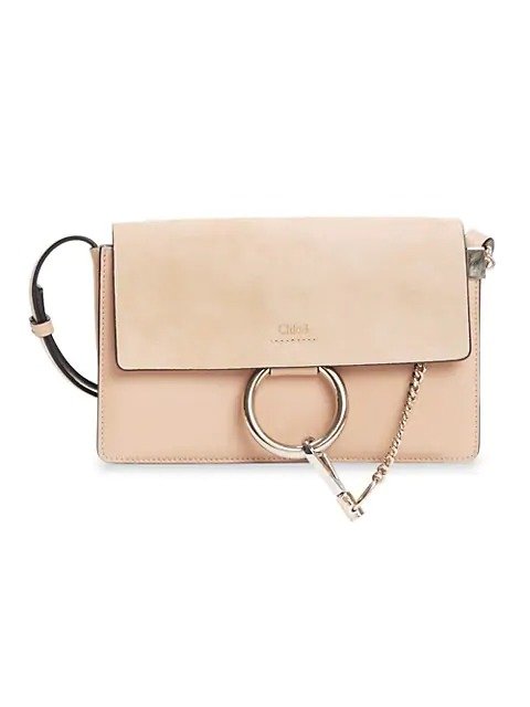 Small Faye Leather & Suede Shoulder Bag