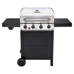 Char-Broil Performance Black and Stainless Steel 4-Burner Liquid Propane Gas Grill with 1-Side Burner