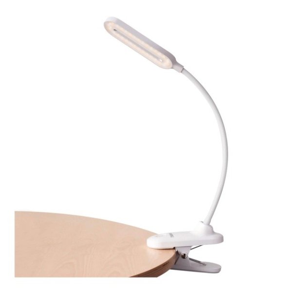 INNOKA White Clip On Gooseneck Flexible Adjustable Eye Protect Desk Lamp
