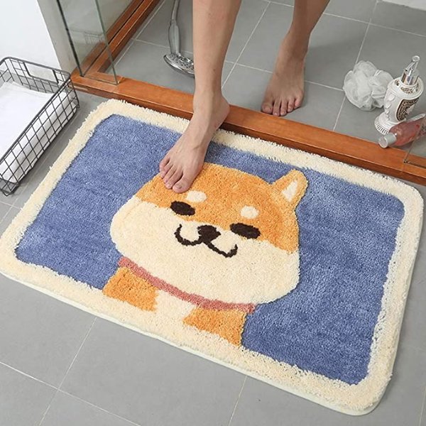 Ankah Bath Mat Cute Shower Rug (Cute Dog, 18" x 26")