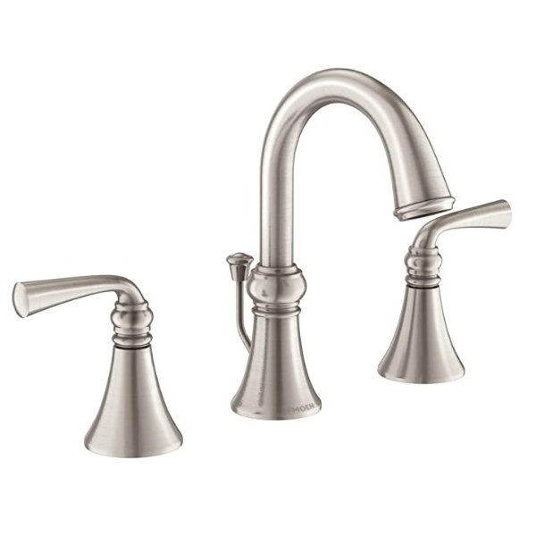 WS84855SRN Wetherly Two-Handle Widespread Bathroom Faucet with Valve Included, Spot Resist Brushed Nickel