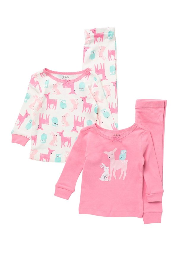 Woodland 4 Piece Pajama Set(Baby Girls)