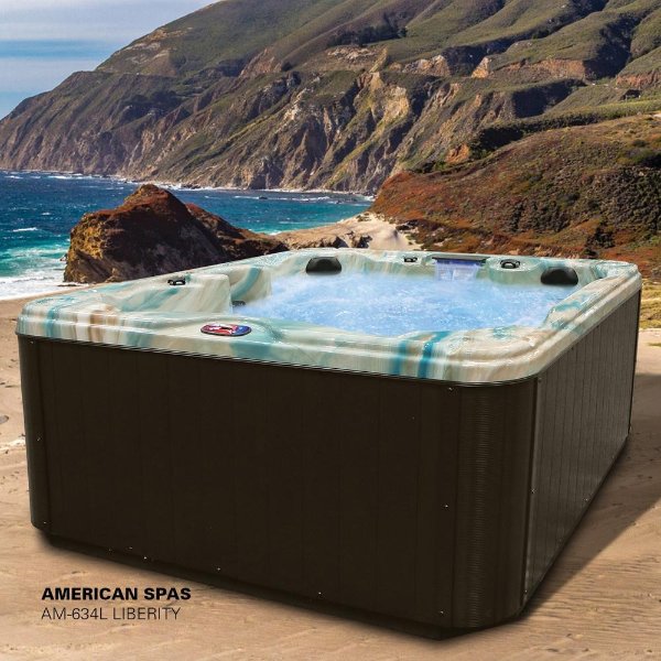 Liberty 5-Person 34-Jet Lounger Spa with Backlit LED Waterfall