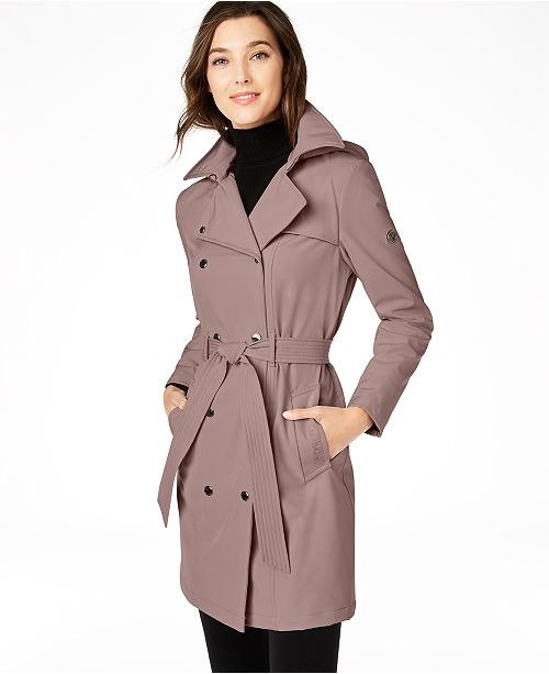 Hooded Double-Breasted Trench Coat, Created for Macy's