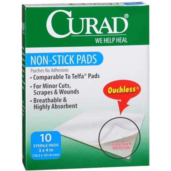 Non-Stick Pads 3 Inches X 4 Inches 10 Each