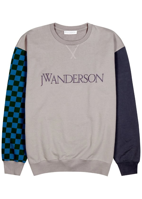 Panelled logo cotton sweatshirt
